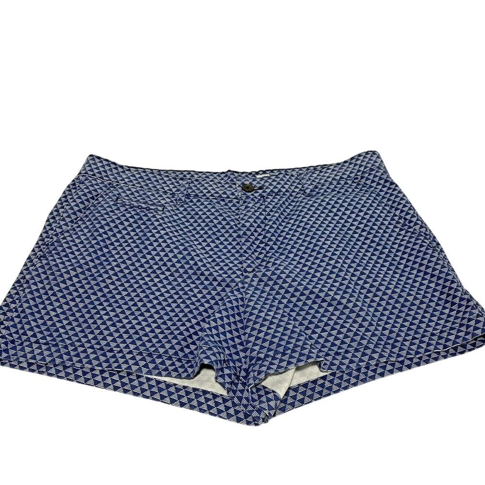 Gap tailored shorts womens sz 10R 3” inseam blue & white printed cotton mid-rise